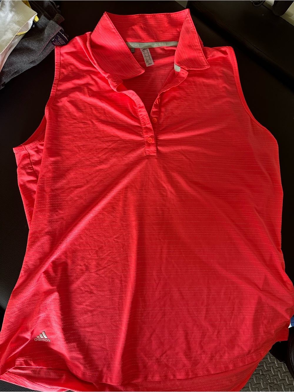 adidas Women’s Sleeveless Golf Polo Tank Top - Red/Orange